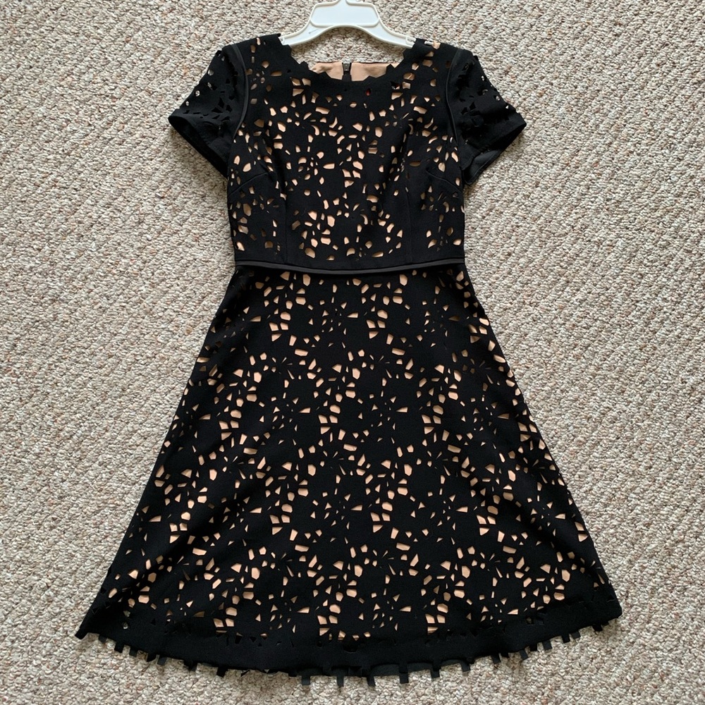 Shani Black and Tan Cutout Dress